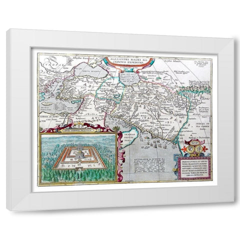 Macedonia Alexander the Great Greece White Modern Wood Framed Art Print by Ortelius