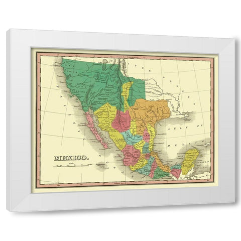 Territories Mexico - Finley 1831 White Modern Wood Framed Art Print by Finley
