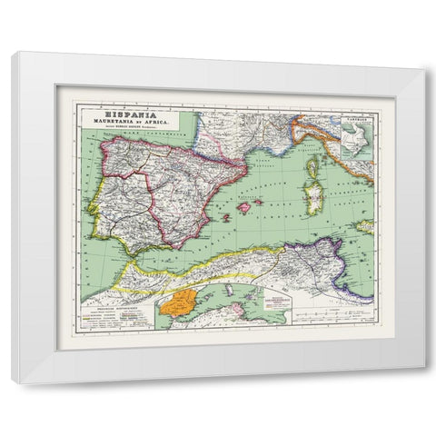 Western Mediterranean Region - Reimer 1903 White Modern Wood Framed Art Print by Reimer