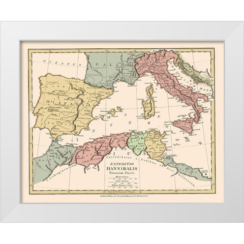 Western Mediterranean Region Italy Spain White Modern Wood Framed Art Print by Wilkinson