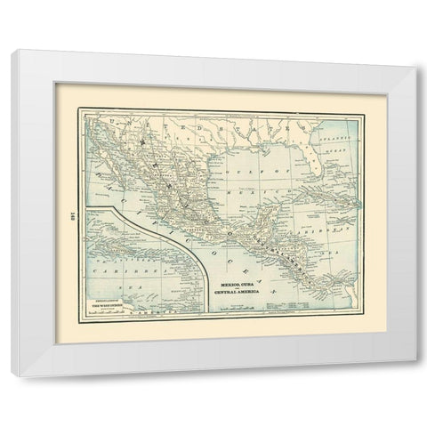 Central America Mexico Cuba - Rathbun 1893 White Modern Wood Framed Art Print by Rathbun