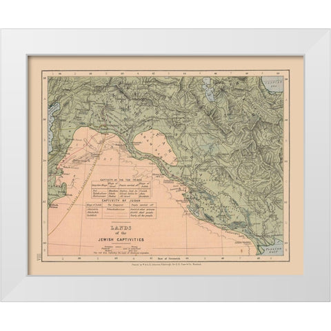 Lands of Jewish Captivities Middle East - Case White Modern Wood Framed Art Print by Case
