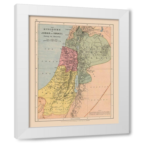 Kingdoms of Judah Israel Middle East - Case 1878 White Modern Wood Framed Art Print by Case