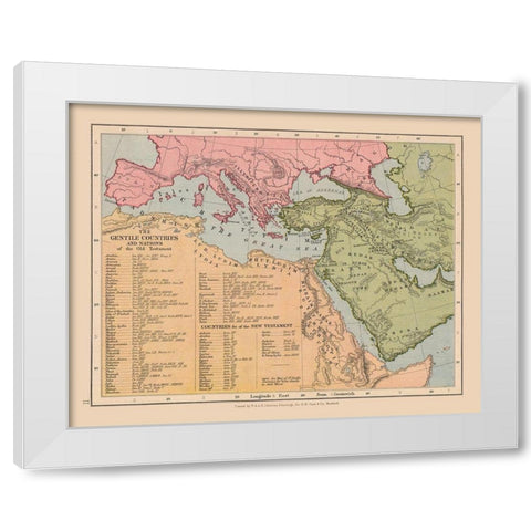 Gentile Countries Old Testament Middle East White Modern Wood Framed Art Print by Case