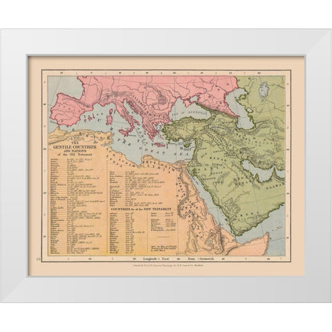 Gentile Countries Old Testament Middle East White Modern Wood Framed Art Print by Case