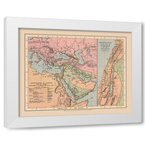 Population after Deluge Middle East - Case 1878 White Modern Wood Framed Art Print by Case