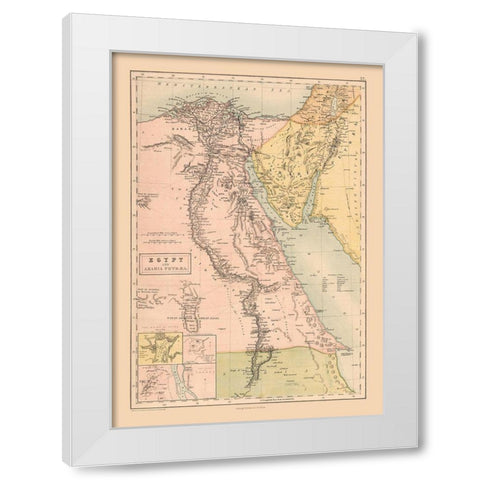 Middle East Egypt Arabia - Black 1867 White Modern Wood Framed Art Print by Black