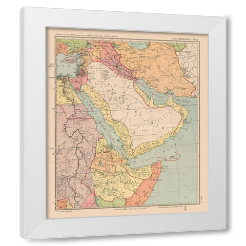 Middle East Africa - Streit 1913 White Modern Wood Framed Art Print by Streit