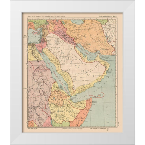 Middle East Africa - Streit 1913 White Modern Wood Framed Art Print by Streit