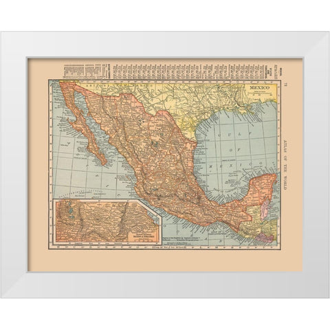Mexico - Hammond 1910 White Modern Wood Framed Art Print by Hammond