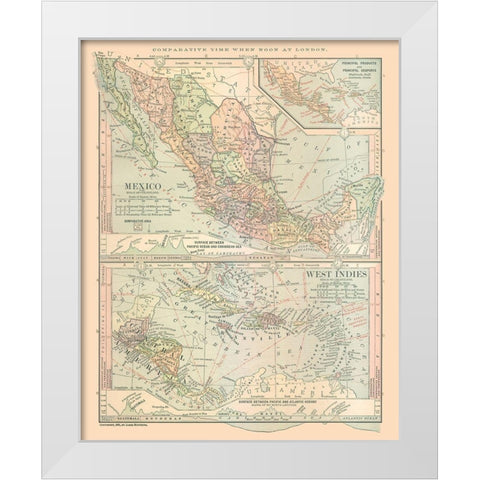 West Indies Central America Mexico Guatemala White Modern Wood Framed Art Print by Monteith