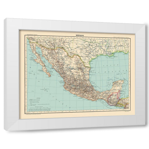 Mexico - Schrader 1908 White Modern Wood Framed Art Print by Schrader