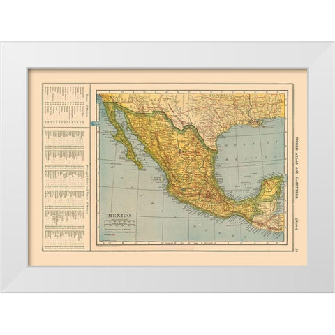 Mexico - Reynold 1921 White Modern Wood Framed Art Print by Reynold