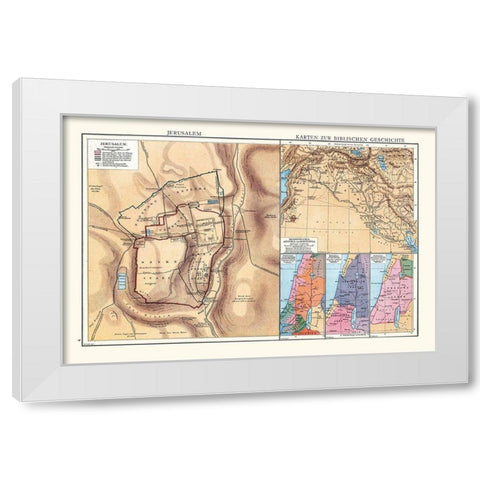 Biblical History Middle East Israel - Droysen 1886 White Modern Wood Framed Art Print by Droysen