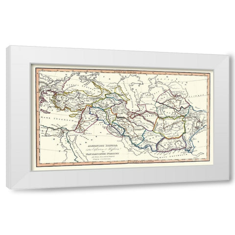 Alexanders Travels Asia Middle East - Fenner 1830 White Modern Wood Framed Art Print by Fenner