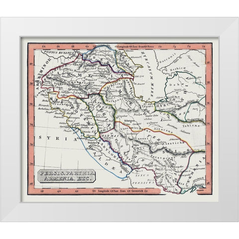 Middle East Parthian Empire Persia Armenia White Modern Wood Framed Art Print by Fenner