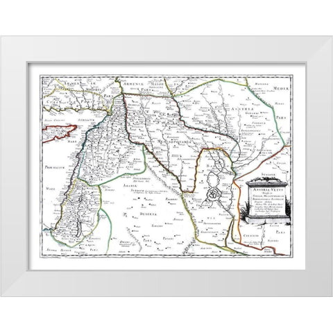 Middle East Assyria Turkey Iraq - Sanson 1641 White Modern Wood Framed Art Print by Sanson