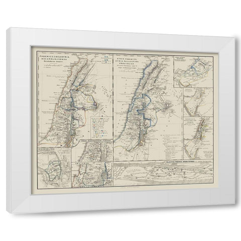 Middle East - Spruner 1865 White Modern Wood Framed Art Print by Spruner