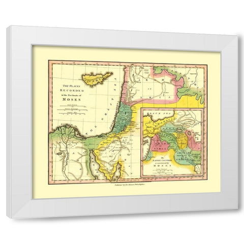 Middle East Five Books of Moses Places White Modern Wood Framed Art Print by Wilkinson