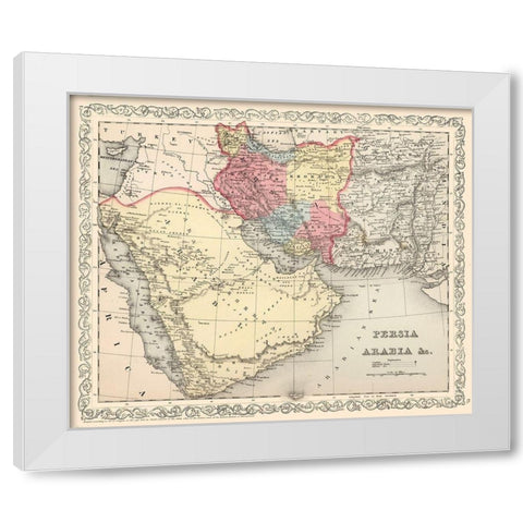 Middle East Persia Arabia - Mitchell 1857 White Modern Wood Framed Art Print by Mitchell
