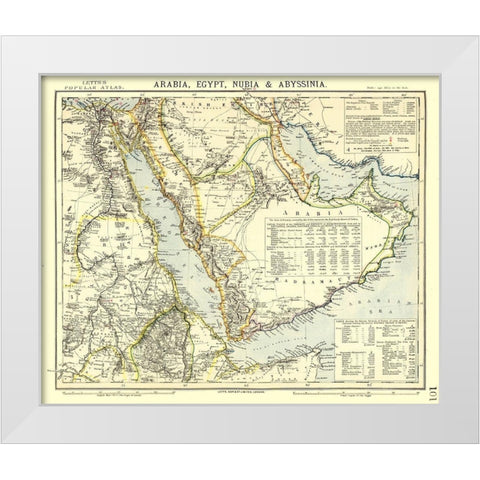 Middle East Egypt Arabia Nubia Abyssinia White Modern Wood Framed Art Print by Letts