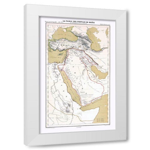 Middle East People of Moses Genesis White Modern Wood Framed Art Print by Vivien de Saint