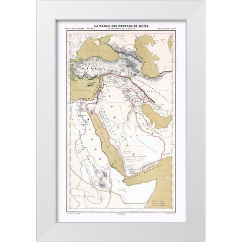 Middle East People of Moses Genesis White Modern Wood Framed Art Print by Vivien de Saint