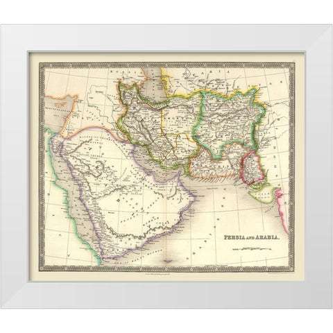 Middle East Persia Arabia - Teesdale 1844 White Modern Wood Framed Art Print by Teesdale