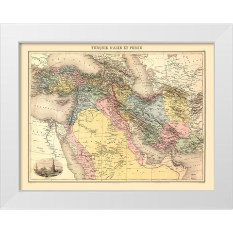 Middle East Turkey in Asia Persia - Migeon 1892 White Modern Wood Framed Art Print by Migeon