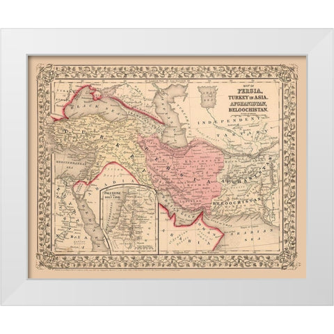 Middle East Turkey Persia Afghanistan White Modern Wood Framed Art Print by Mitchell