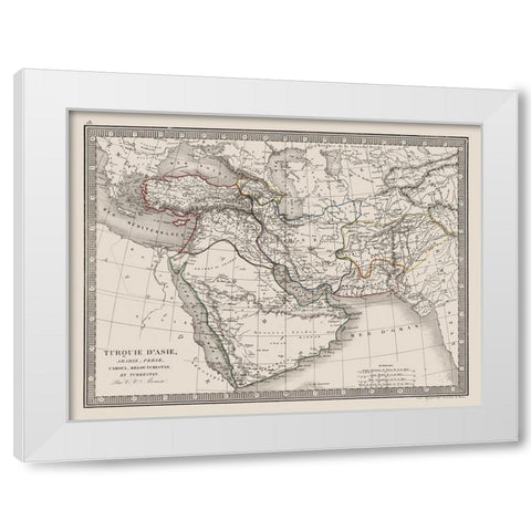 Middle East Turkey in Asia Arabia Persia White Modern Wood Framed Art Print by Monin