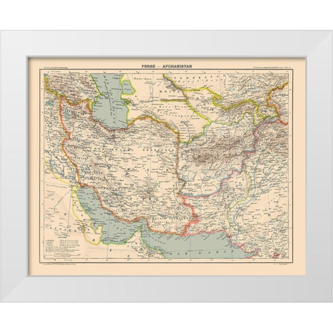 Afganistan Persia Pakistan Asia - Schrader 1908 White Modern Wood Framed Art Print by Schrader