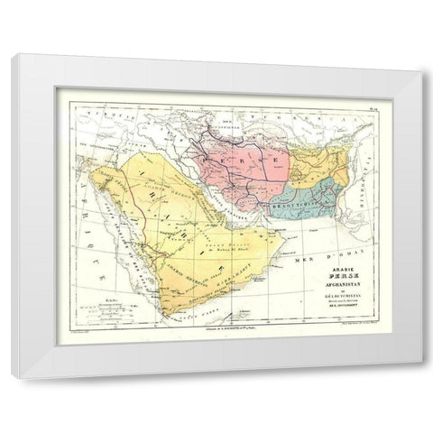 Middle East Arabia Persia Pakistan Afghanistan White Modern Wood Framed Art Print by Cortambert