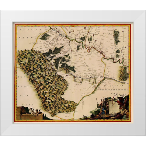 Eastern Europe Moldova Ukraine - Blaeu 1662 White Modern Wood Framed Art Print by Blaeu