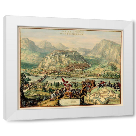 Montmelian Fortress France - DeHooghe 1675 White Modern Wood Framed Art Print by De Hooghe