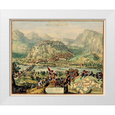 Montmelian Fortress France - DeHooghe 1675 White Modern Wood Framed Art Print by De Hooghe