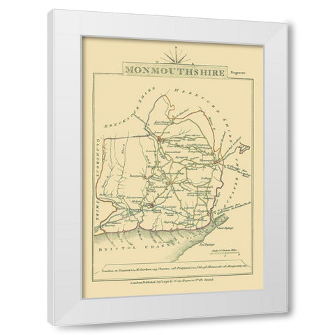 Monmouthshire County Wales Great Britain White Modern Wood Framed Art Print by Cary