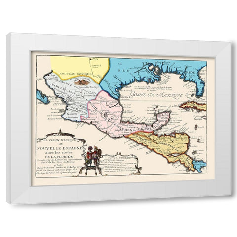 North America New Spain Mexico - 1702 White Modern Wood Framed Art Print by Unknown