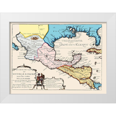 North America New Spain Mexico - 1702 White Modern Wood Framed Art Print by Unknown