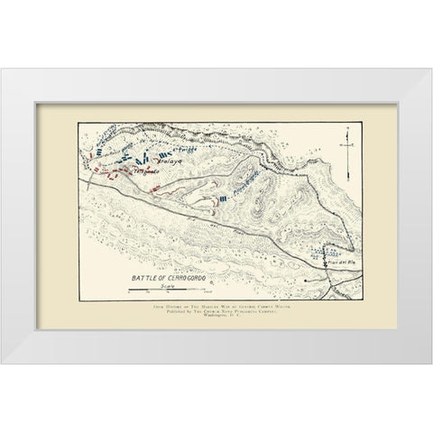Cerro Gordo Battle 1892 White Modern Wood Framed Art Print by Church News Publishing
