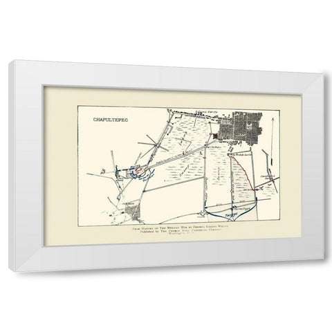 Chapultepec Battle 2 of 3 1892 White Modern Wood Framed Art Print by Church News Publishing