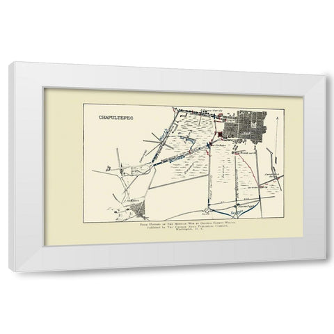 Chapultepec Battle 3 of 3 1892 White Modern Wood Framed Art Print by Church News Publishing