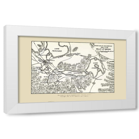 Mexico Valley American Army Operations 1893 White Modern Wood Framed Art Print by Appleton