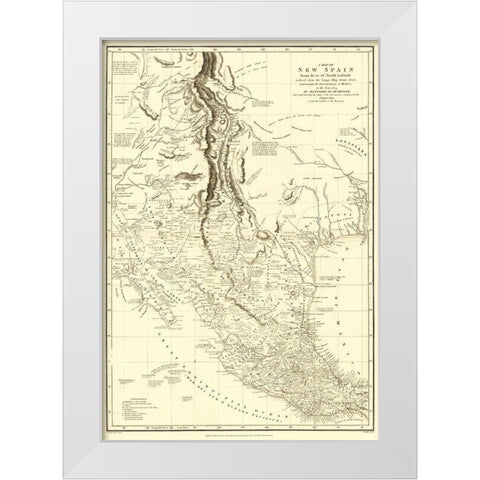 Caribbean New Spain Mexico with Indian Tribe White Modern Wood Framed Art Print by Humboldt