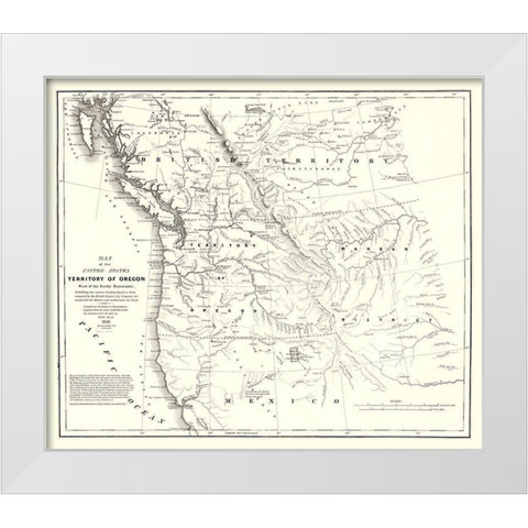 Oregon Territory United States - Stansbury 1838 White Modern Wood Framed Art Print by Stansbury