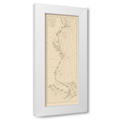 Cape Cod To Havannah - Moore 1784 White Modern Wood Framed Art Print by Moore