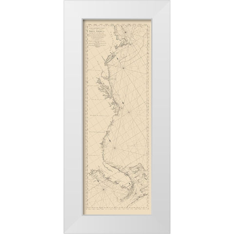 Cape Cod To Havannah - Moore 1784 White Modern Wood Framed Art Print by Moore
