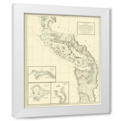 Northwest American Coast - Robinson 1798 White Modern Wood Framed Art Print by Robinson