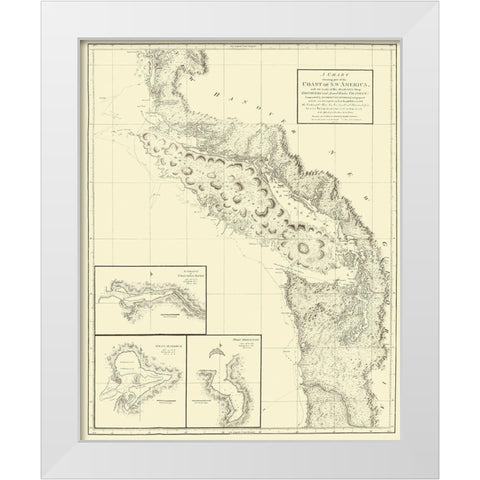 Northwest American Coast - Robinson 1798 White Modern Wood Framed Art Print by Robinson