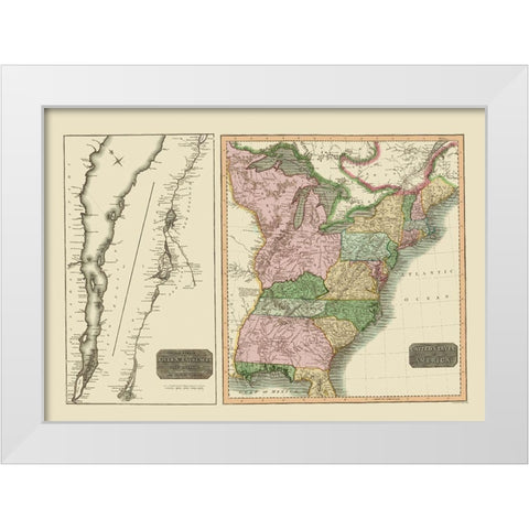 Saint Laurence River United States Canada White Modern Wood Framed Art Print by Thomson